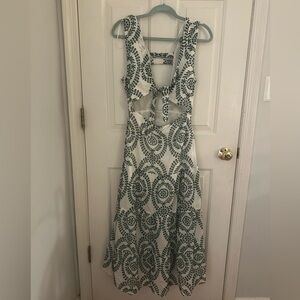 Perforated Knotted Embroidered Dress